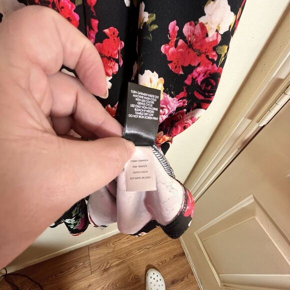 Torrid-Plus Size - Woman’s Size 4X Mini Scuba Illusion Neck Dress Black Floral - Picture 6 of 13